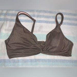 Target bikini top, metallic gray, soft